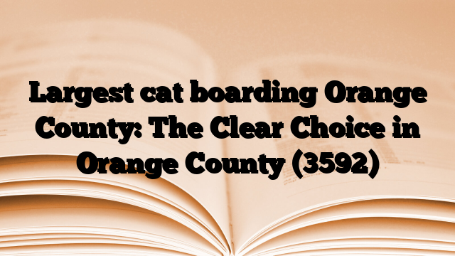Largest cat boarding Orange County: The Clear Choice in Orange County