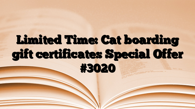 Limited Time: Cat boarding gift certificates Special Offer