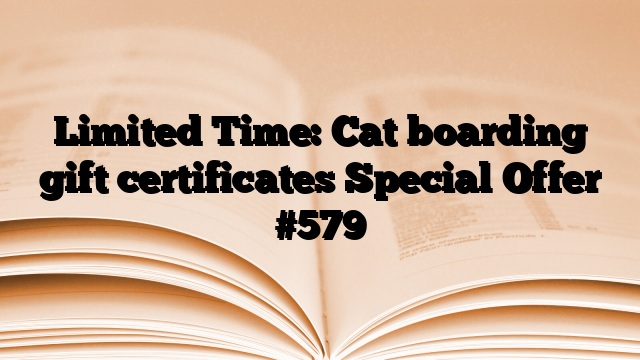 Limited Time: Cat boarding gift certificates Special Offer