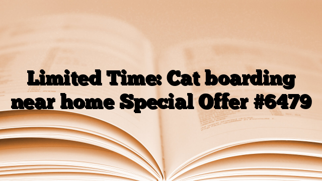 Limited Time: Cat boarding near home Special Offer