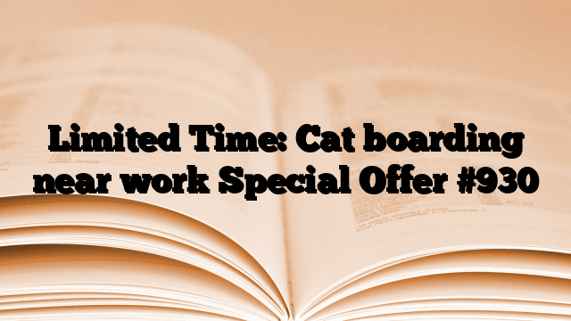 Limited Time: Cat boarding near work Special Offer