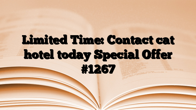 Limited Time: Contact cat hotel today Special Offer