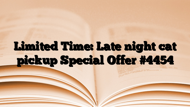 Limited Time: Late night cat pickup Special Offer