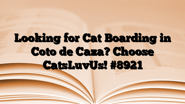 Looking for Cat Boarding in Coto de Caza? Choose CatsLuvUs!