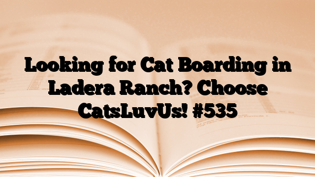 Looking for Cat Boarding in Ladera Ranch? Choose CatsLuvUs!