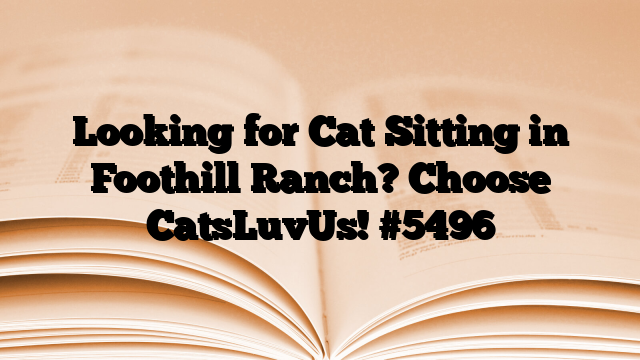 Looking for Cat Sitting in Foothill Ranch? Choose CatsLuvUs!