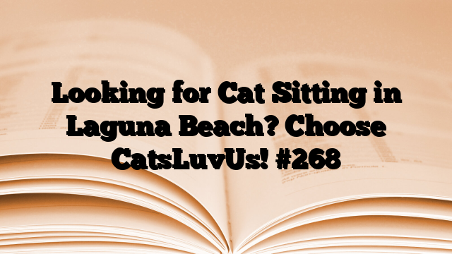 Looking for Cat Sitting in Laguna Beach? Choose CatsLuvUs!
