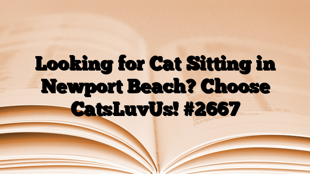 Looking for Cat Sitting in Newport Beach? Choose CatsLuvUs!