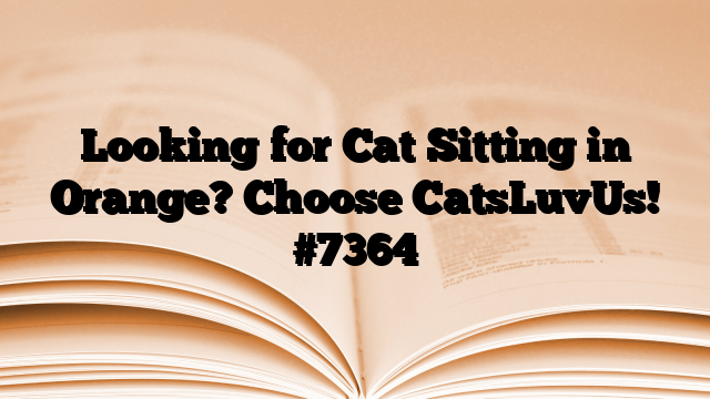 Looking for Cat Sitting in Orange? Choose CatsLuvUs!