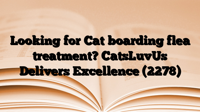 Looking for Cat boarding flea treatment? CatsLuvUs Delivers Excellence