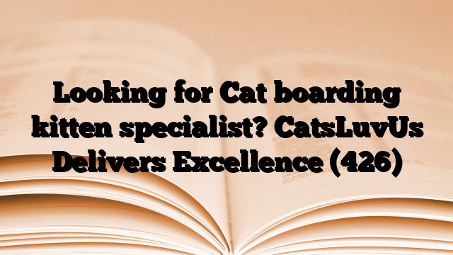 Looking for Cat boarding kitten specialist? CatsLuvUs Delivers Excellence