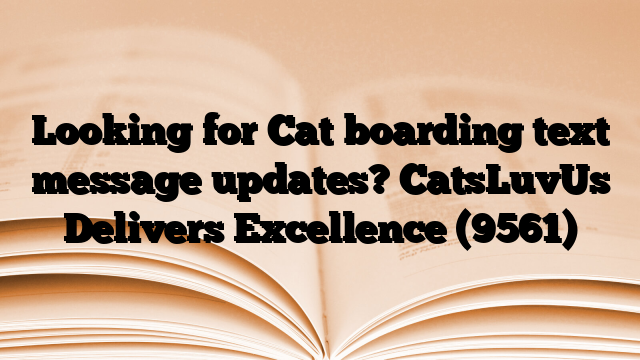 Looking for Cat boarding text message updates? CatsLuvUs Delivers Excellence