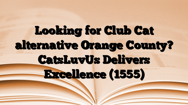Looking for Club Cat alternative Orange County? CatsLuvUs Delivers Excellence
