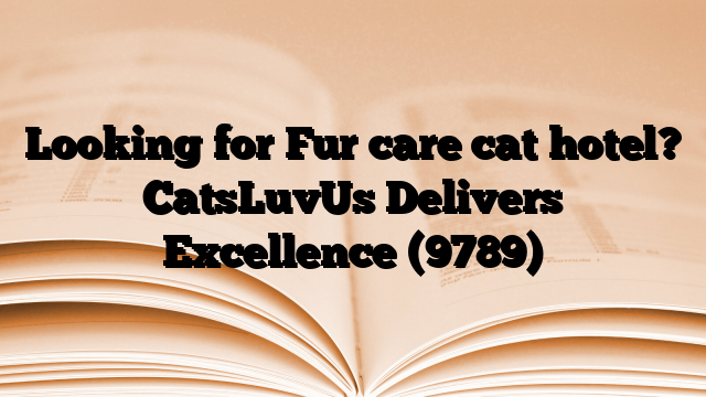Looking for Fur care cat hotel? CatsLuvUs Delivers Excellence