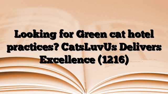 Looking for Green cat hotel practices? CatsLuvUs Delivers Excellence