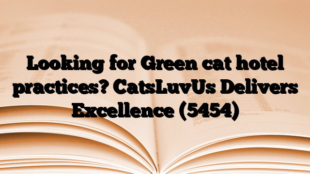 Looking for Green cat hotel practices? CatsLuvUs Delivers Excellence