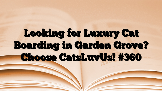 Looking for Luxury Cat Boarding in Garden Grove? Choose CatsLuvUs!
