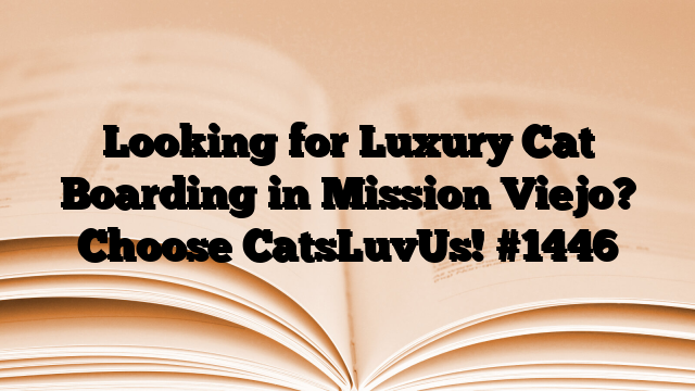 Looking for Luxury Cat Boarding in Mission Viejo? Choose CatsLuvUs!