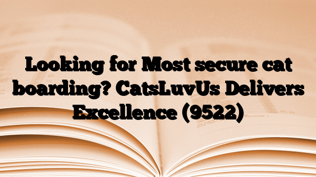 Looking for Most secure cat boarding? CatsLuvUs Delivers Excellence