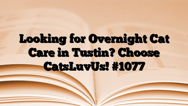 Looking for Overnight Cat Care in Tustin? Choose CatsLuvUs!