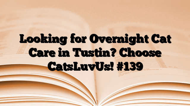 Looking for Overnight Cat Care in Tustin? Choose CatsLuvUs!
