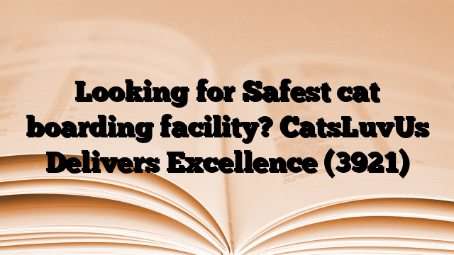 Looking for Safest cat boarding facility? CatsLuvUs Delivers Excellence