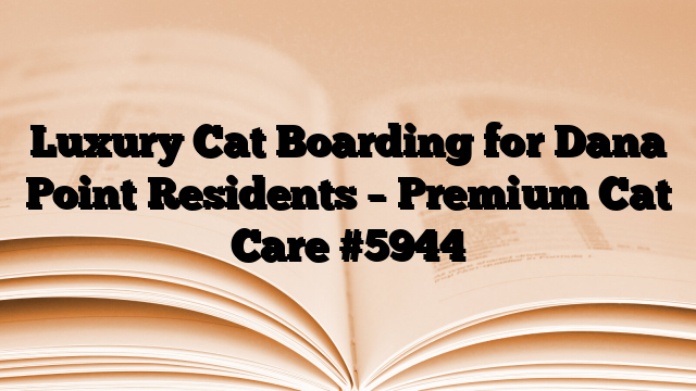 Luxury Cat Boarding for Dana Point Residents – Premium Cat Care