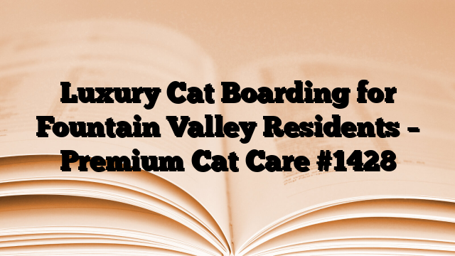 Luxury Cat Boarding for Fountain Valley Residents – Premium Cat Care