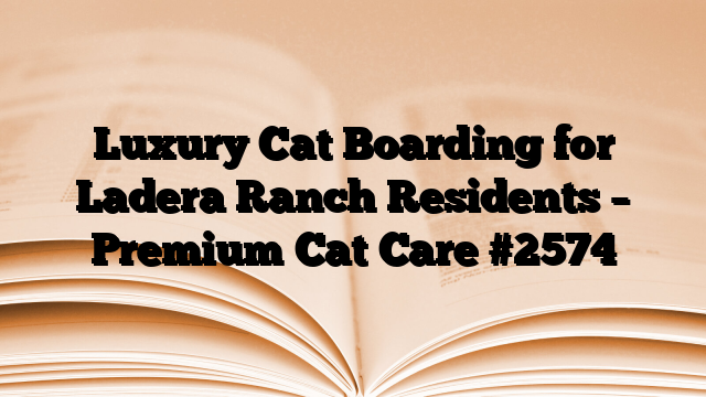 Luxury Cat Boarding for Ladera Ranch Residents – Premium Cat Care