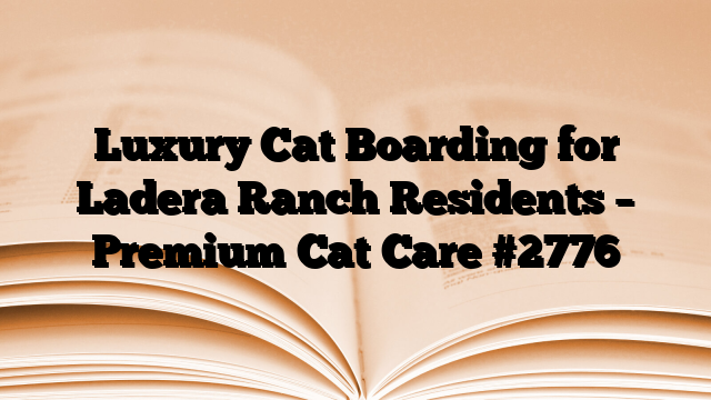 Luxury Cat Boarding for Ladera Ranch Residents – Premium Cat Care