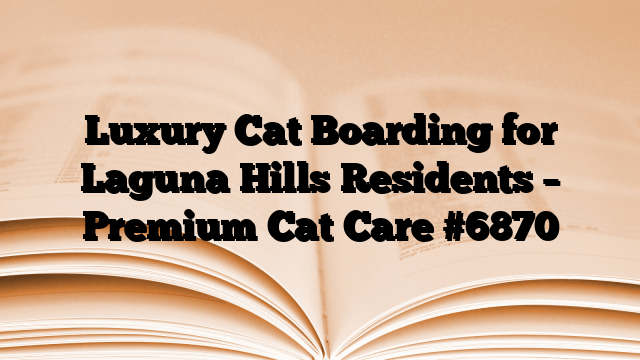 Luxury Cat Boarding for Laguna Hills Residents – Premium Cat Care
