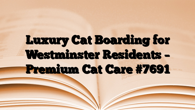 Luxury Cat Boarding for Westminster Residents – Premium Cat Care
