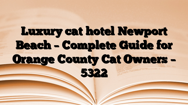 Luxury cat hotel Newport Beach – Complete Guide for Orange County Cat Owners