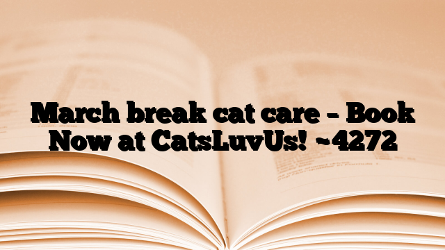 March break cat care – Book Now at CatsLuvUs!