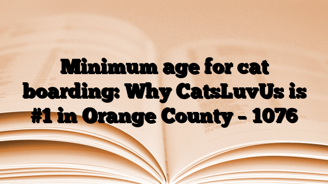 Minimum age for cat boarding: Why CatsLuvUs is #1 in Orange County