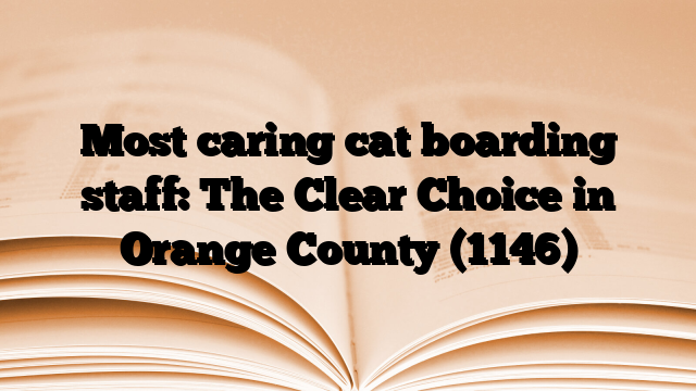 Most caring cat boarding staff: The Clear Choice in Orange County