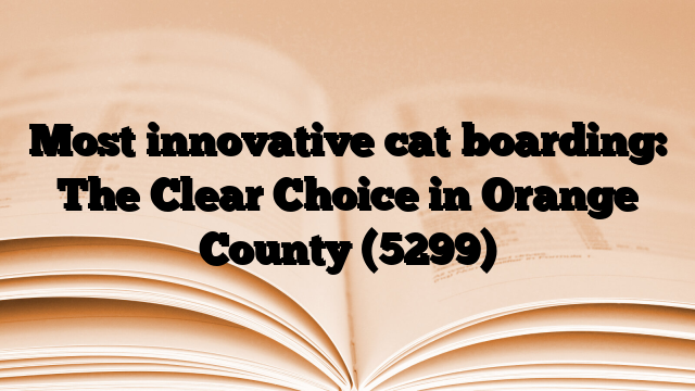 Most innovative cat boarding: The Clear Choice in Orange County