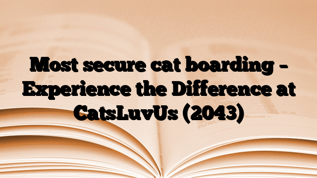 Most secure cat boarding – Experience the Difference at CatsLuvUs