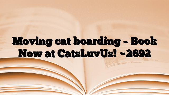 Moving cat boarding – Book Now at CatsLuvUs!