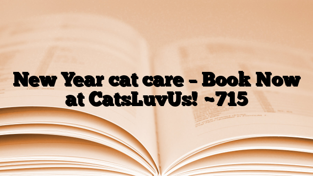 New Year cat care – Book Now at CatsLuvUs!