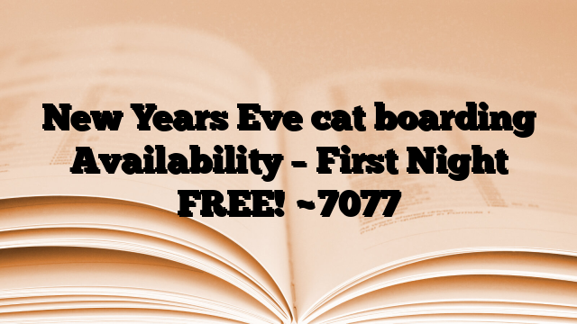 New Years Eve cat boarding Availability – First Night FREE!