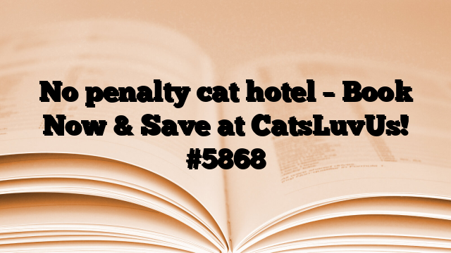 No penalty cat hotel – Book Now & Save at CatsLuvUs!
