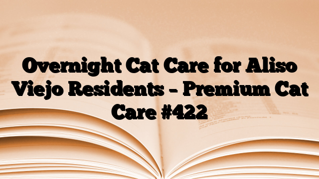 Overnight Cat Care for Aliso Viejo Residents – Premium Cat Care