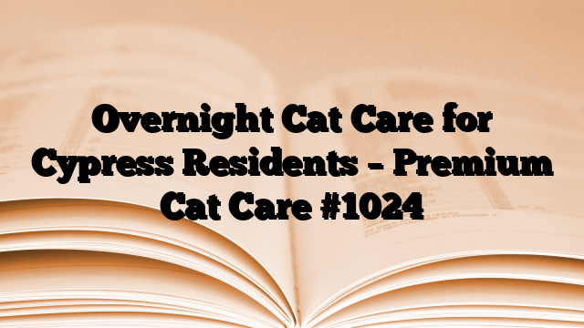 Overnight Cat Care for Cypress Residents – Premium Cat Care