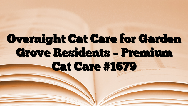 Overnight Cat Care for Garden Grove Residents – Premium Cat Care