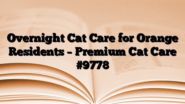Overnight Cat Care for Orange Residents – Premium Cat Care