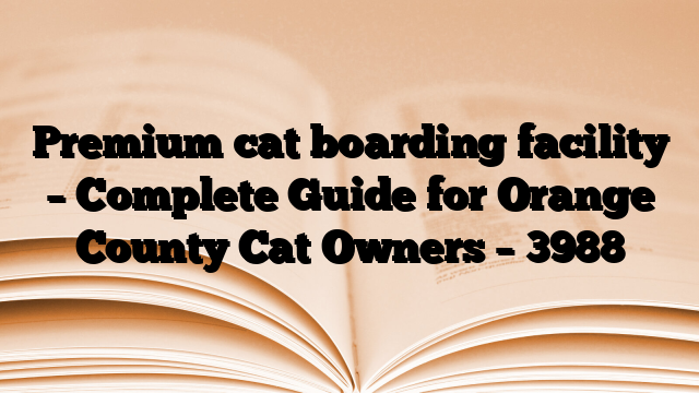 Premium cat boarding facility – Complete Guide for Orange County Cat Owners