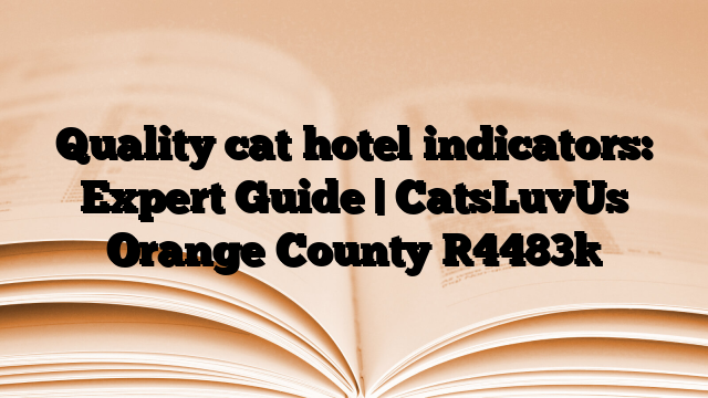 Quality cat hotel indicators: Expert Guide | CatsLuvUs Orange County