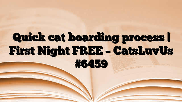 Quick cat boarding process | First Night FREE – CatsLuvUs
