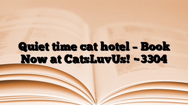 Quiet time cat hotel – Book Now at CatsLuvUs!
